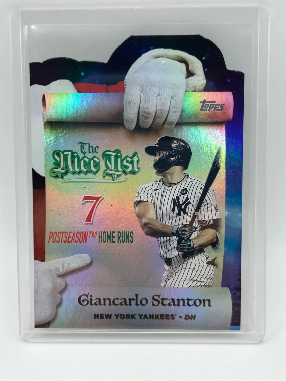 Topps Giancarlo Stanton NY Yankees Baseball Holiday Card The Nice List 🎅 MNL-18